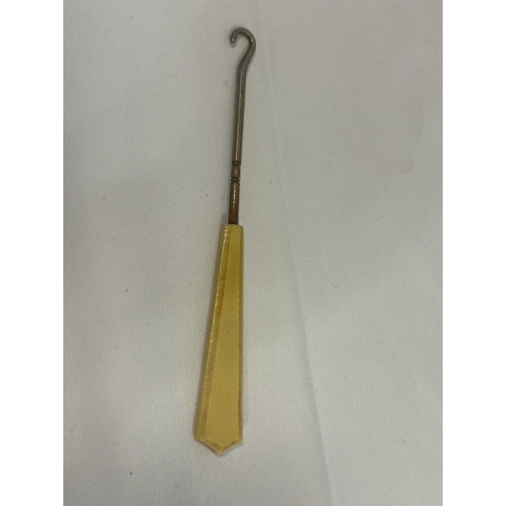 Vintage VICTORIAN Celluloid/Metal Shoe/Glove Button Hook - 5.25 in